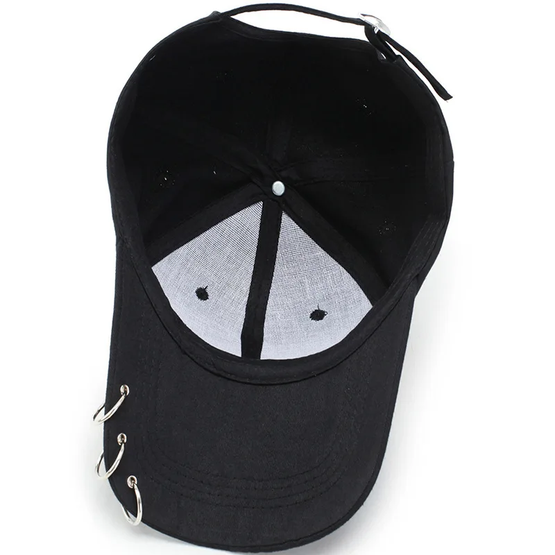 Unisex Fashion Baseball Cap Solid Color with Ring Sun Protection Casual Cap Adjustable Four Seasons