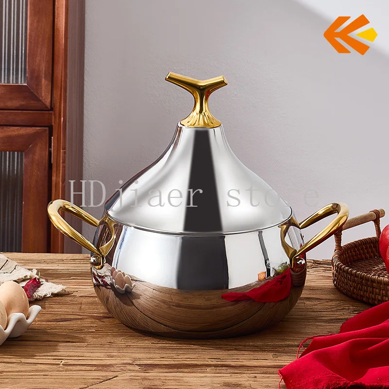 

Multifunctional Pomelo-Shaped Soup Pot: Tri-Ply Thickened Steel, Universal for Gas/Electric Stove Home Cooking