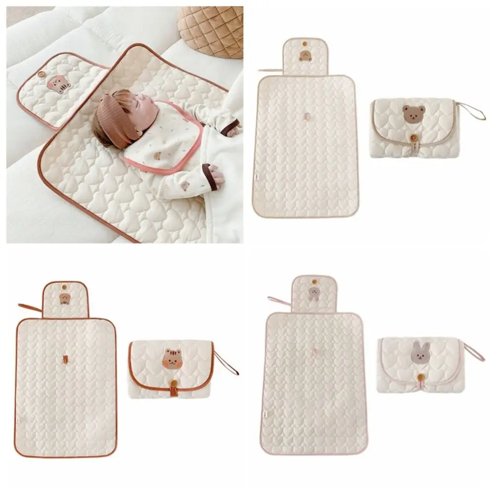 

Bear Diaper Changing Pad Multifunctional Foldable Baby Changing Pad Detachable Waterproof Folding Diaper Changing Cover