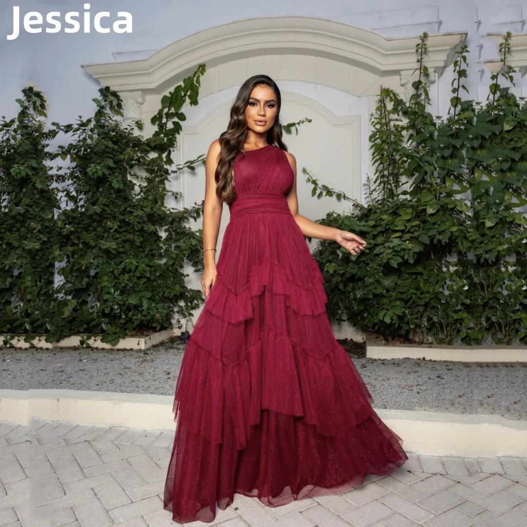 

Jessica Women's Prom Dress one Shoulder Tulle Evening Dresses Prom Dresses Elegant Lady Wedding Party Dresses 2024Wedding Dress