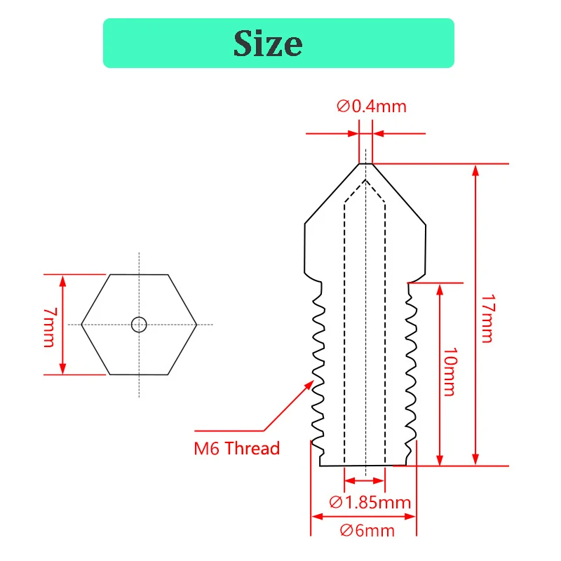 For AnkerMake Nozzles M6 Thread Hardened Steel Brass Nozzle For AnkerMake 3D Printer Hotend Copper Nozzle 3D Printer Parts