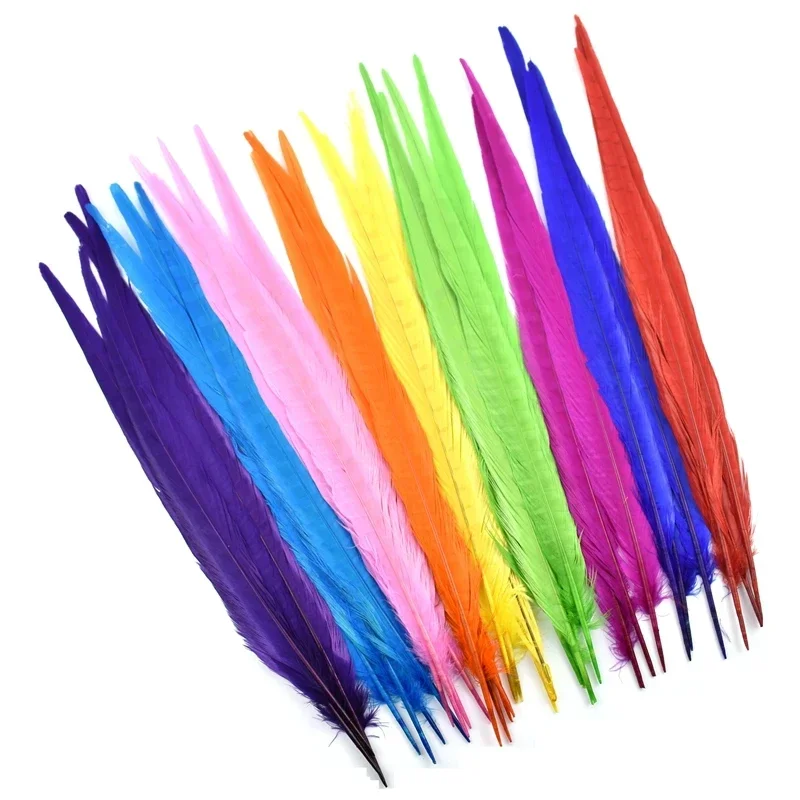 Großhandel 40-45cm Natürliche Fasanenfedern für Bastelarbeiten Lange Große Federn Deko DIY Karneval Hochzeit Party Dekoration – Detail 7