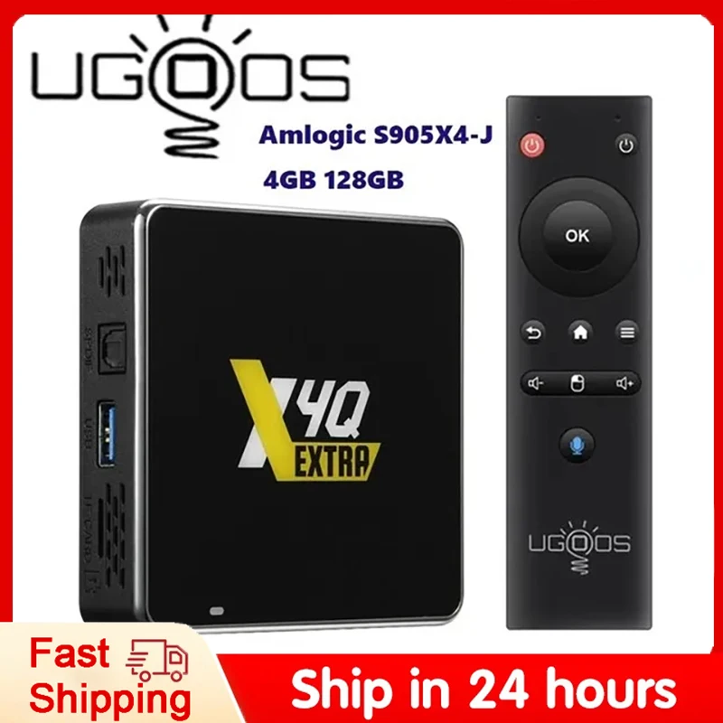 Ugoos X4Q Extra X4Q Pro Smart TV Box Android 11 4GB 128GB Amlogic S905X4 DDR4 WiFi BT5.1 1000M 4K TV Box Set Top Box X4Q Plus