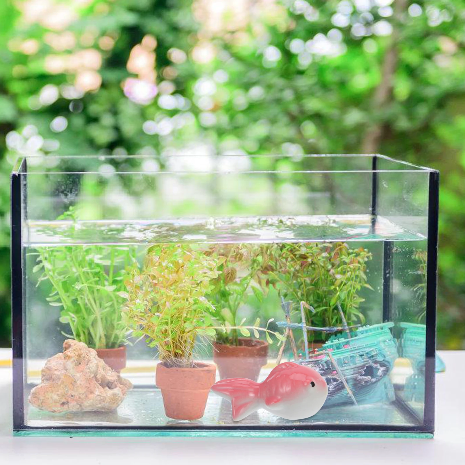 

Set of 2 Large Floating Ceramic Koi Fish Pink Orange Garden Pond Decor Artistic Floating Aquarium Fish Decorations