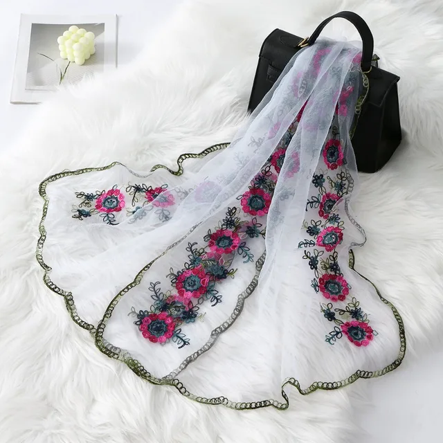Capa de hombro boho con encaje bordado para novia