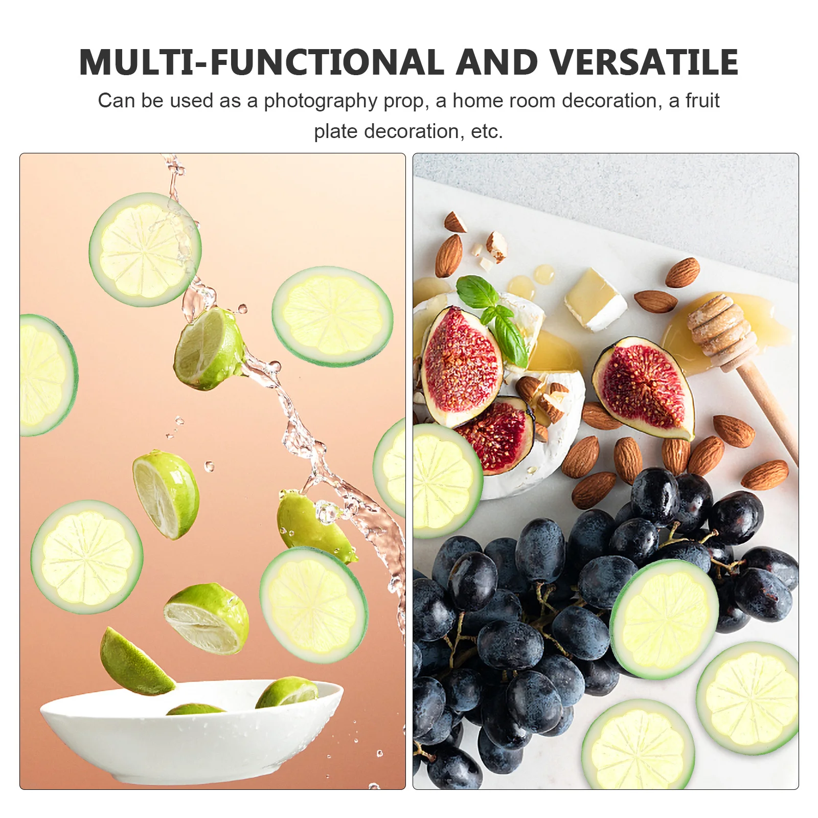 

6Pcs Lifelike Fake Lemon Slices Simulation Fruit Slices for Table Centerpiece DIY Accessories Shop Mall Display Decor