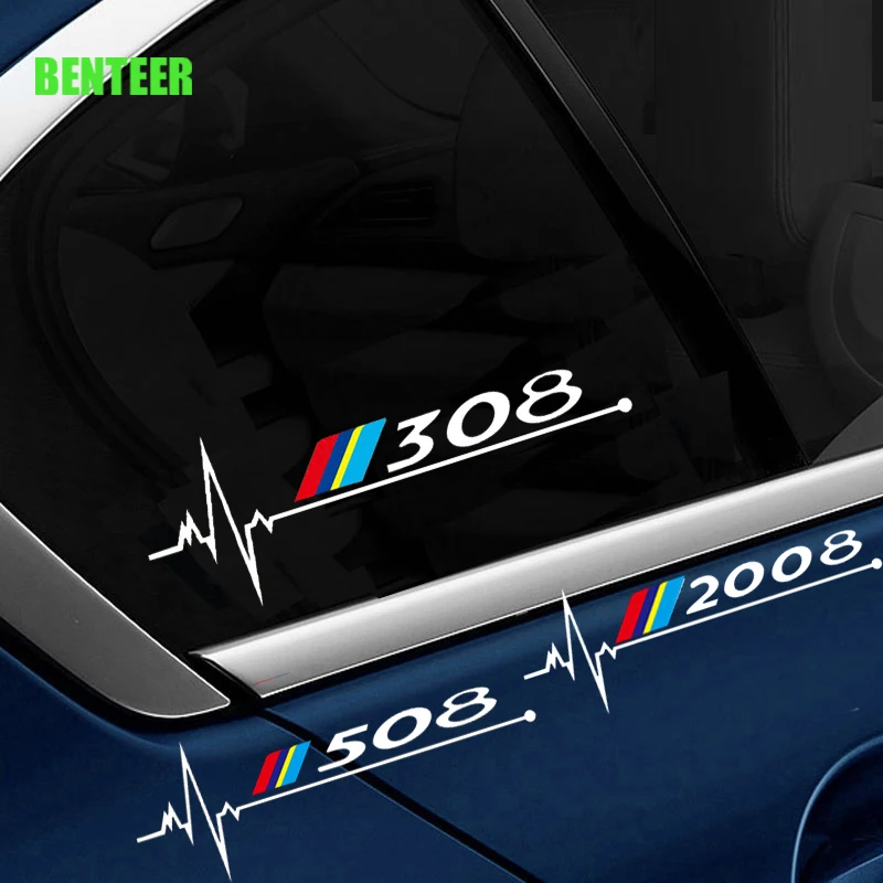 2Pcs Car Windows Sticker For Peugeot 106 107 108 206 207 208 306 307 308 407 508 2008 3008