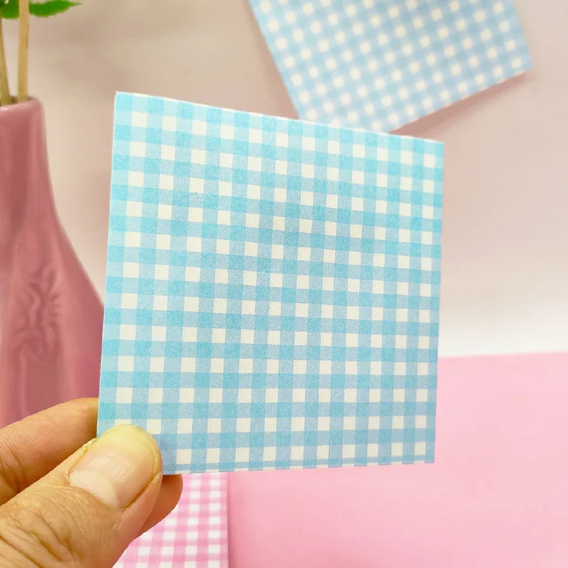 

8Pcs Tearable Sticky Memo Pads Square Grid Adhesive Note Paper for Office Meeting Classroom Small Writing Pads