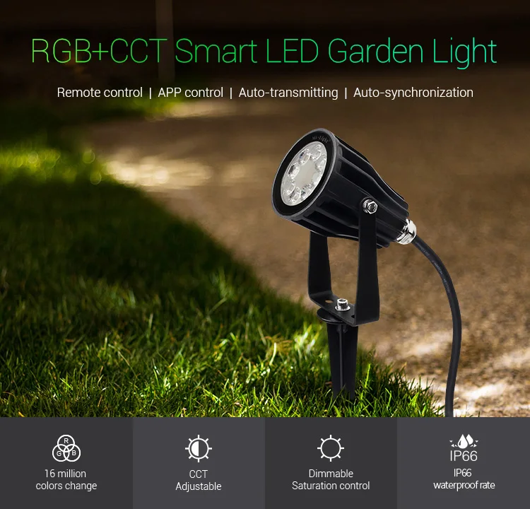 Miboxer FUTC04 6W RGB+CCT Smart LED Garden Lamp Lights AC 100v~220V for Outdoor Green space/Park/road/plant landscape decoration