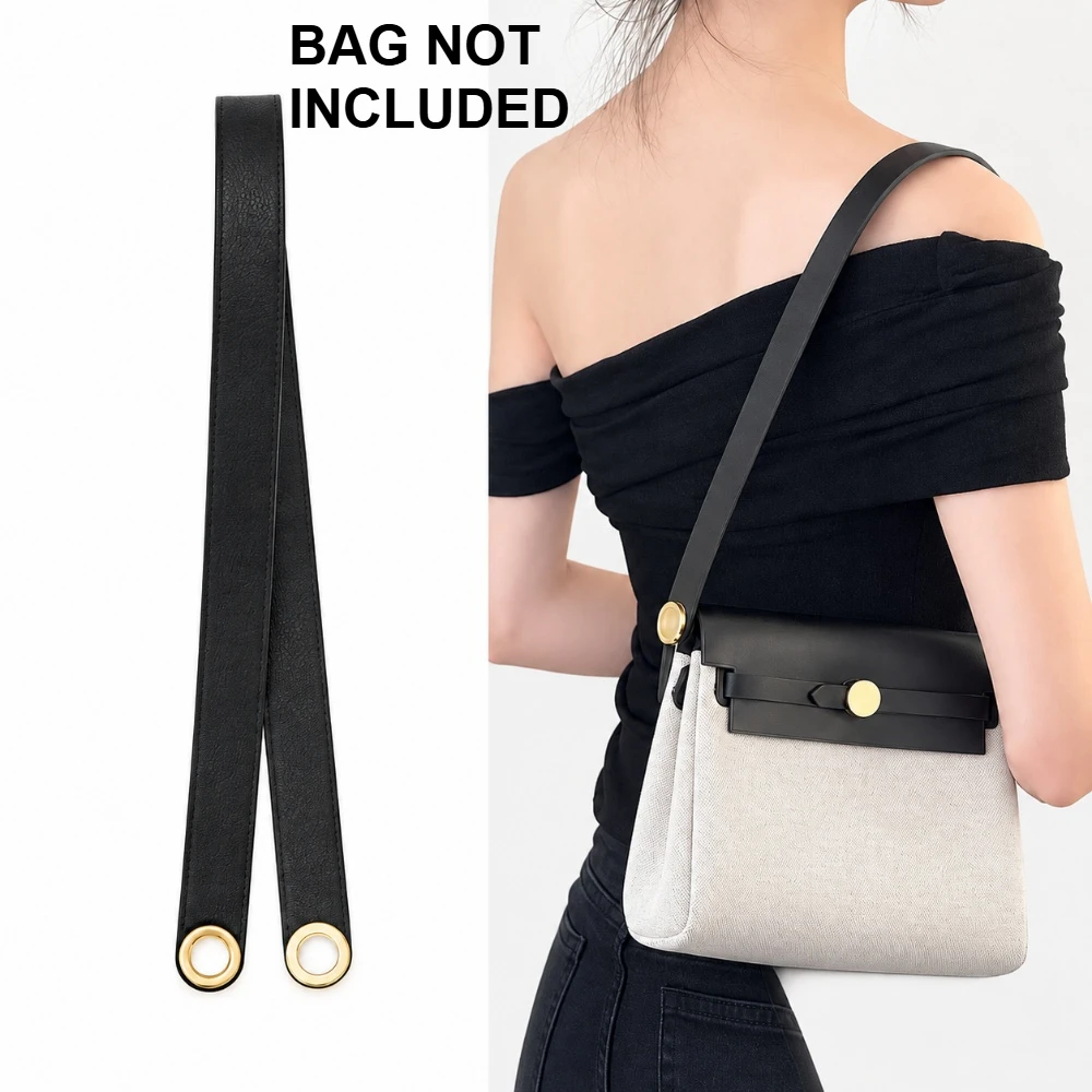 Fixed Length Leather Shoulder Bag Strap with Round Metal Clasps for Handbag and Purse, 60 cm and 75 cm Options