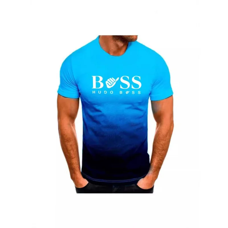 

New European and American T-shirt A Trendy and Simple 3D Digital Printed Men's Loose and Casual T-shirt for Summer