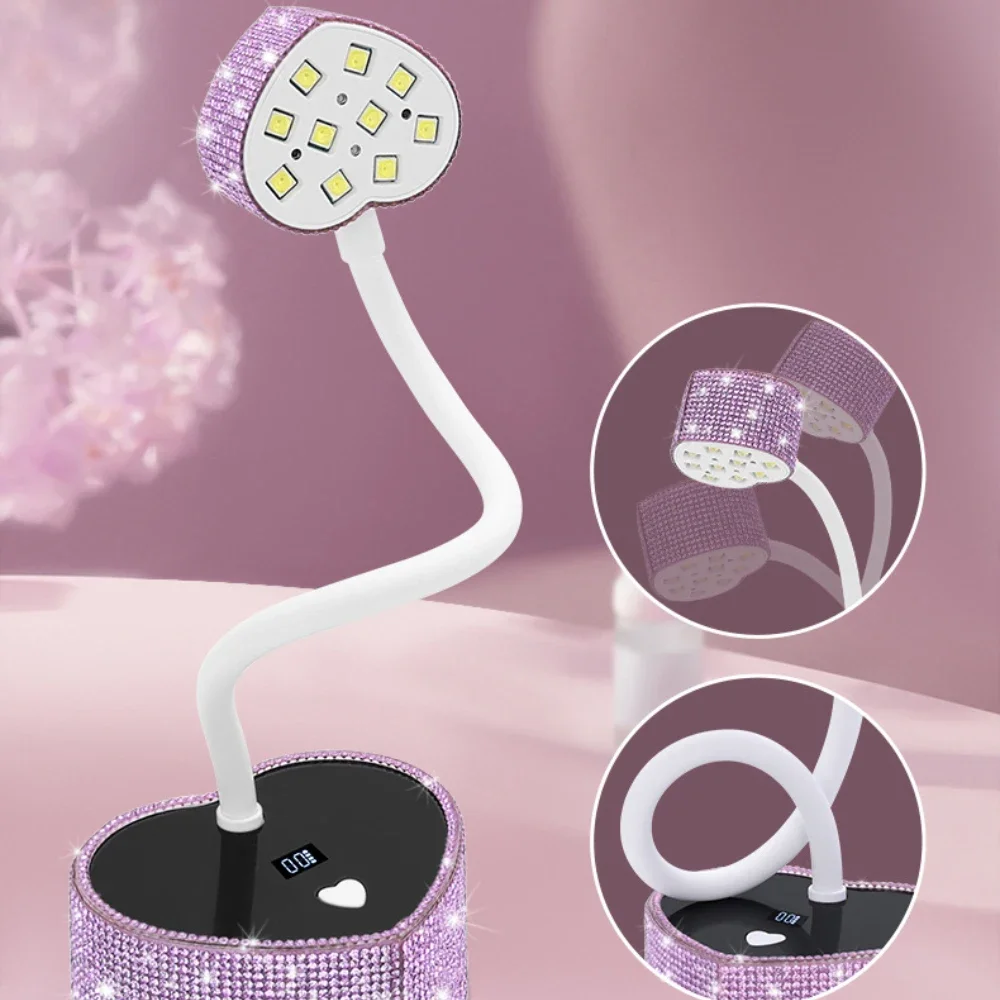 1PC Veelkleurige Stokboor Hart Nagellamp Draagbare Sneldrogende Elektriciteit Intelligente Sensor Lichttherapie Bakken Nagelgel Lampen