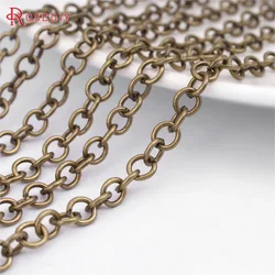 5 Meters Antique Bronze Vintage Style Iron Round Shape Link Chain Diy Jewelry Making Supplies Necklace Accessories for Women