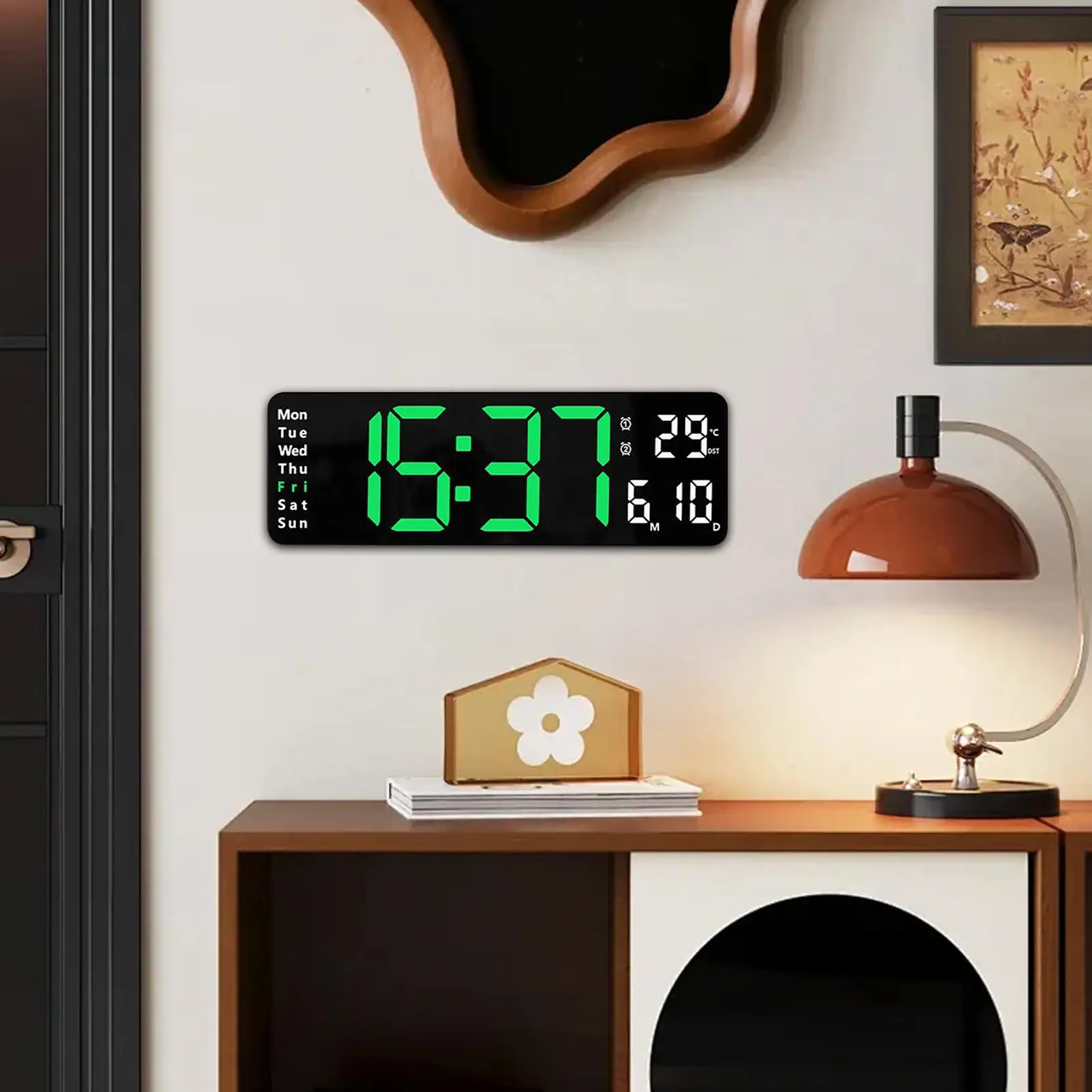 

Alarm Clocks for Bedrooms Alarm Clock for Heavy Sleepers Battery Operated Temperature Date Display Dimmable Electronics Bedroom