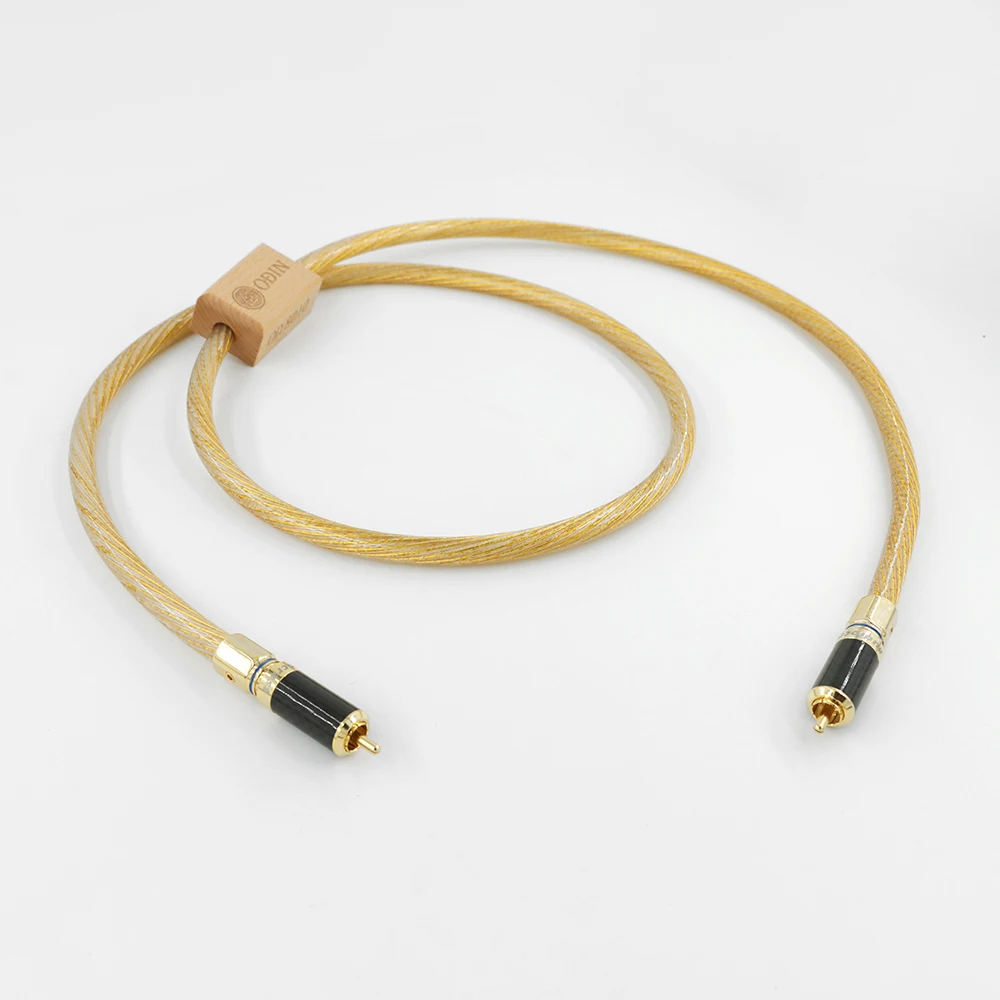 Эталонный кабель SPDIF — медь 8N OCC с 24-каратным позолоченным RCA и тройным экраном ​