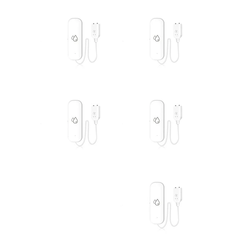 JHD 5X Tuya WIFI Water Sensor Alarm Water Leak Detector Flood Alert Overflow Security Alarm System Works