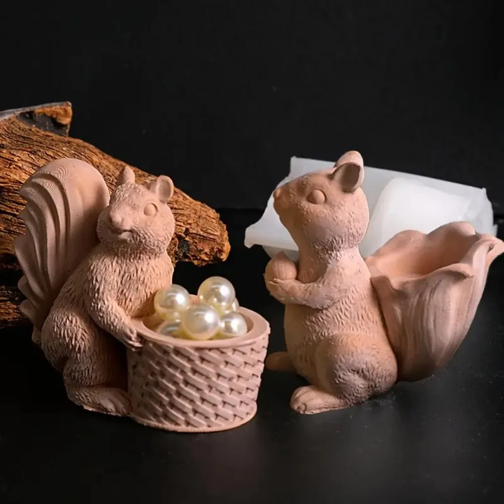 3D Mini Squirrel Silicone Mold With Basket Design - High-Quality Flexible Resin Mold For DIY Crafts, Desktop Decoration - view 6