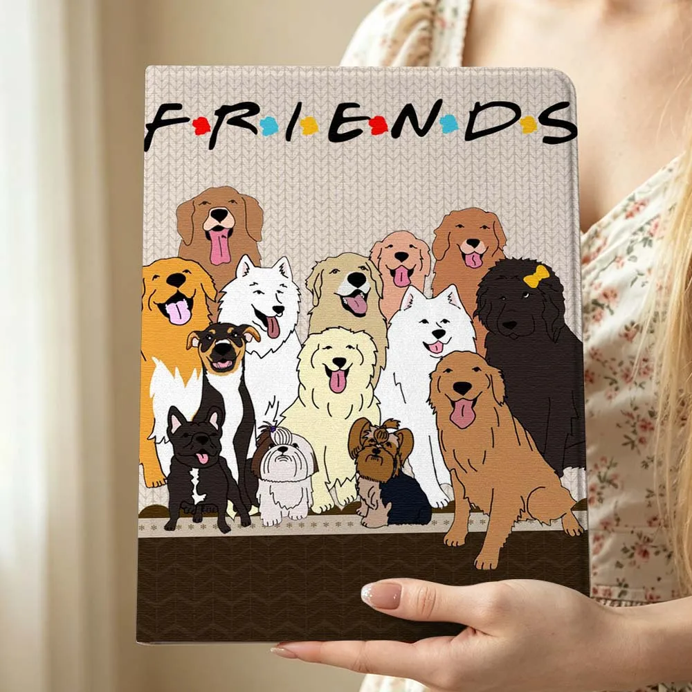 Cartoon Dog  Friends Pen Tray For Huawei MediaPad MatePad Honor Pro V6 9 V8 X9 X 10 13.3 12.3 11 11.5 Inch Tablet Case