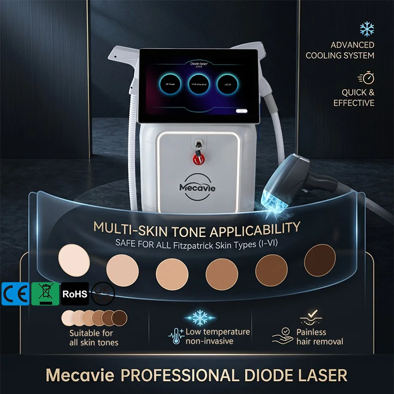 2026 Salon Home Titanium 808 Diode Laser Hair Removal Machine 4-Wave Painless Permanent Portable 5000W Device for All Skin Types