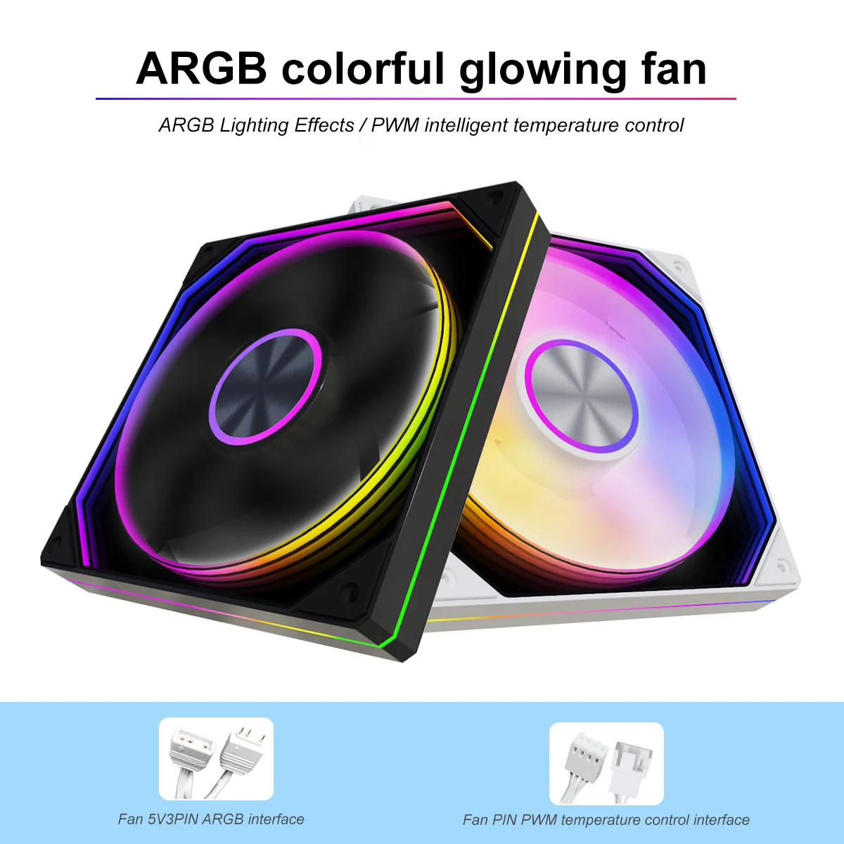 12CM ARGB PWM PC Cooling Fan Infinite Prism - High Airflow Low Noise ARGB Fan for Gaming Case