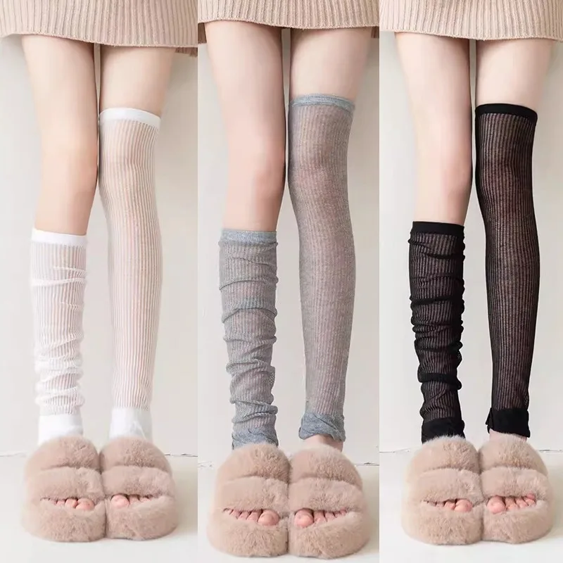 Kawaii Lace Leg Warmers Cute Long Socks Stockings Ice Silk Arm Sleeve Foot Cover Leg Warmer JK Lolita Ballet Style Sweet Girls