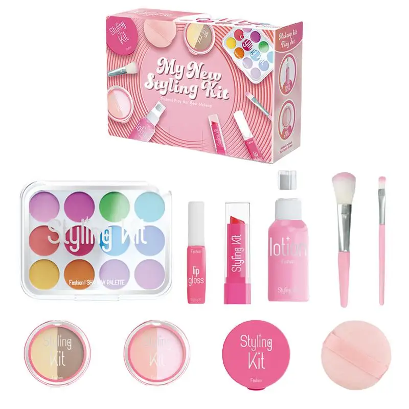 Toddler Makeup Kit 10pcs Makeup Play Set Kids Pretend Play Makeup Set For Little Girls Fake Toy Makeup Set For Kids Girls