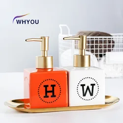 WHYOU Cermic Separate Shampoo Shower Gel Bottle, Liquid Soap Dispensers, Emulsion, Latex Hand Wish Bottles, Bathroom Accessories