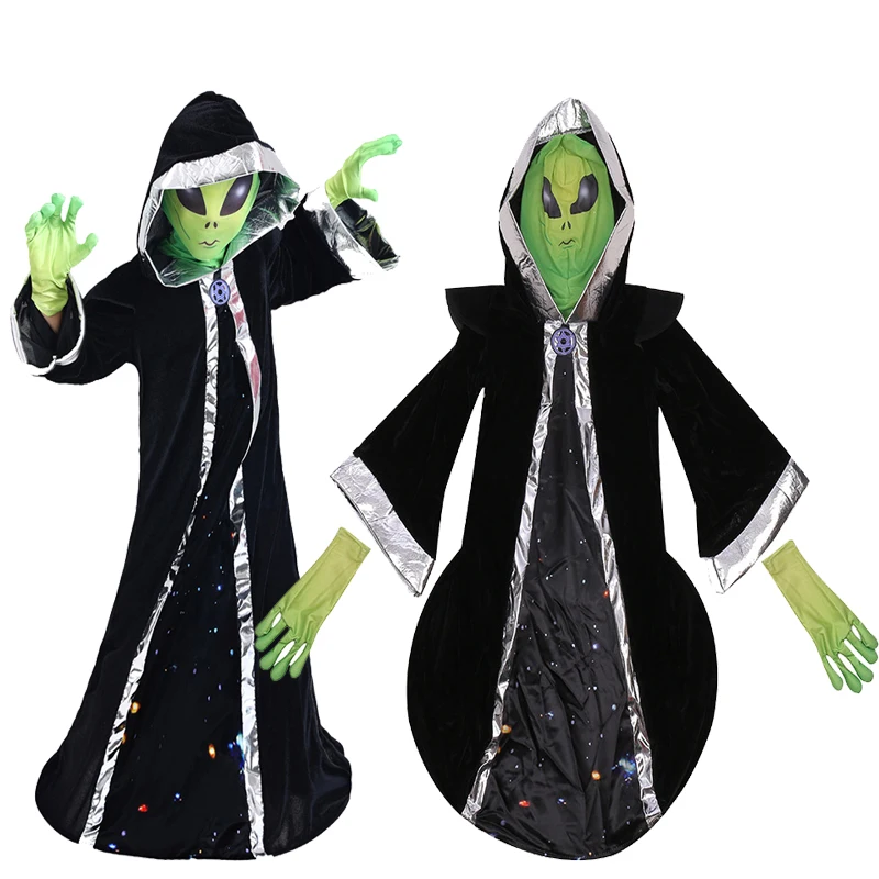 

Kids Unisex Funny Scary Mask Cosplay Costume Alien Boss Horror Role Play Halloween Carnival Theme Party Fancy Game Costume