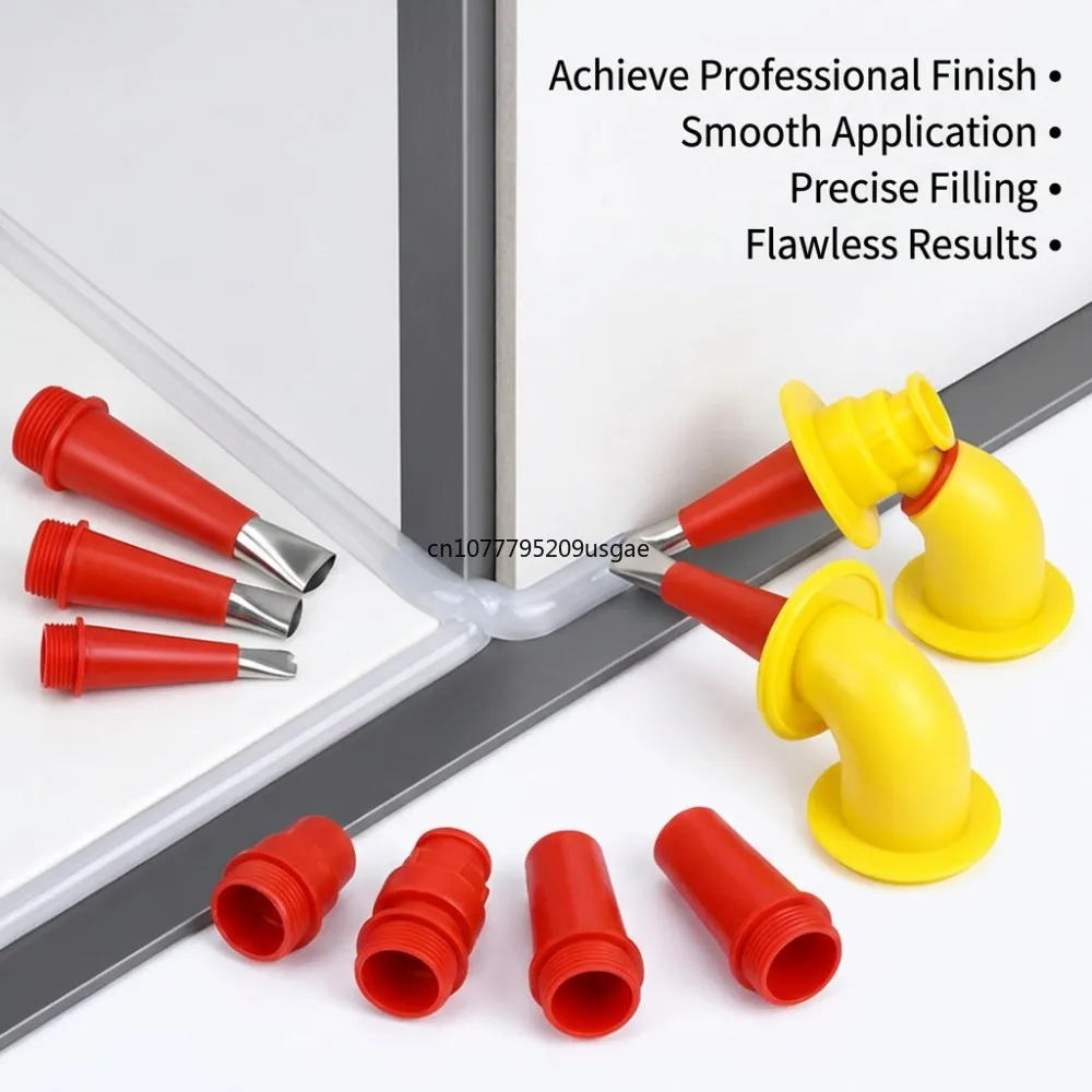 Stainless Steel Replaceable Pumping Nozzle Silicone Tool Set for Sink Sealer Application Soft Glue Release Without 22 Uds.