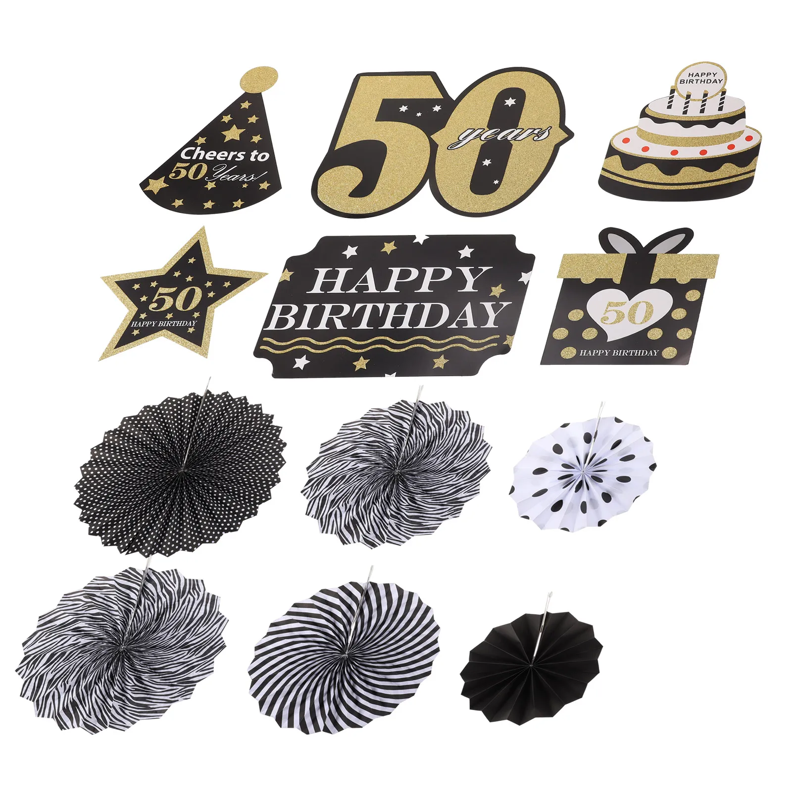 

6PCS Birthday Paper Fan Bright Colors Reusable Party Hanging Decoration Supplies Wreath Themed Home Festive