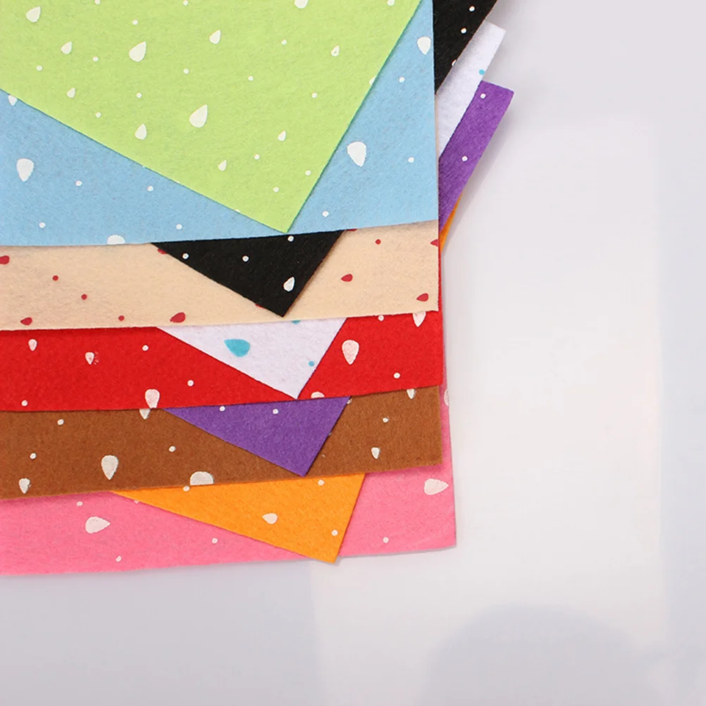 

10Pcs Raindrop Pattern Nonwoven Fabric DIY Felt Sheets 30x30cm Multicolor Craft Cloth for Handmade Decorations Art Projects