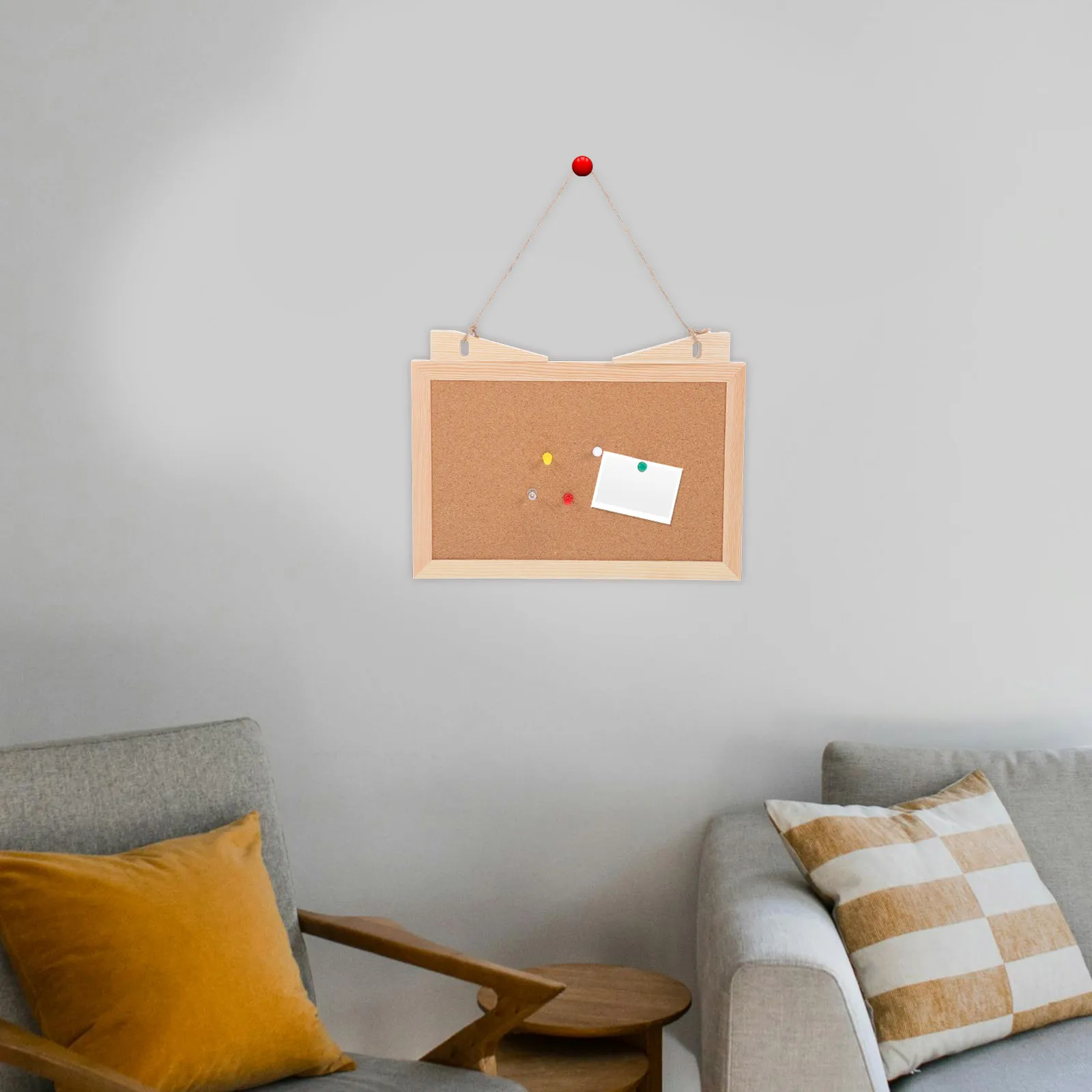 

Wooden Frame Cork Board for Desk Wall Mounted Or Standing Use Stylish Message Memo Board for Photos Notes in Home Office
