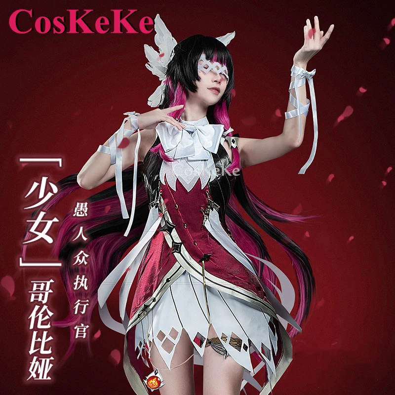 CosKeKe Columbina Cosplay Anime Game Genshin Impact Costume Sweet Elegant Uniform Dress Halloween Party Role Play Clothing S-XL