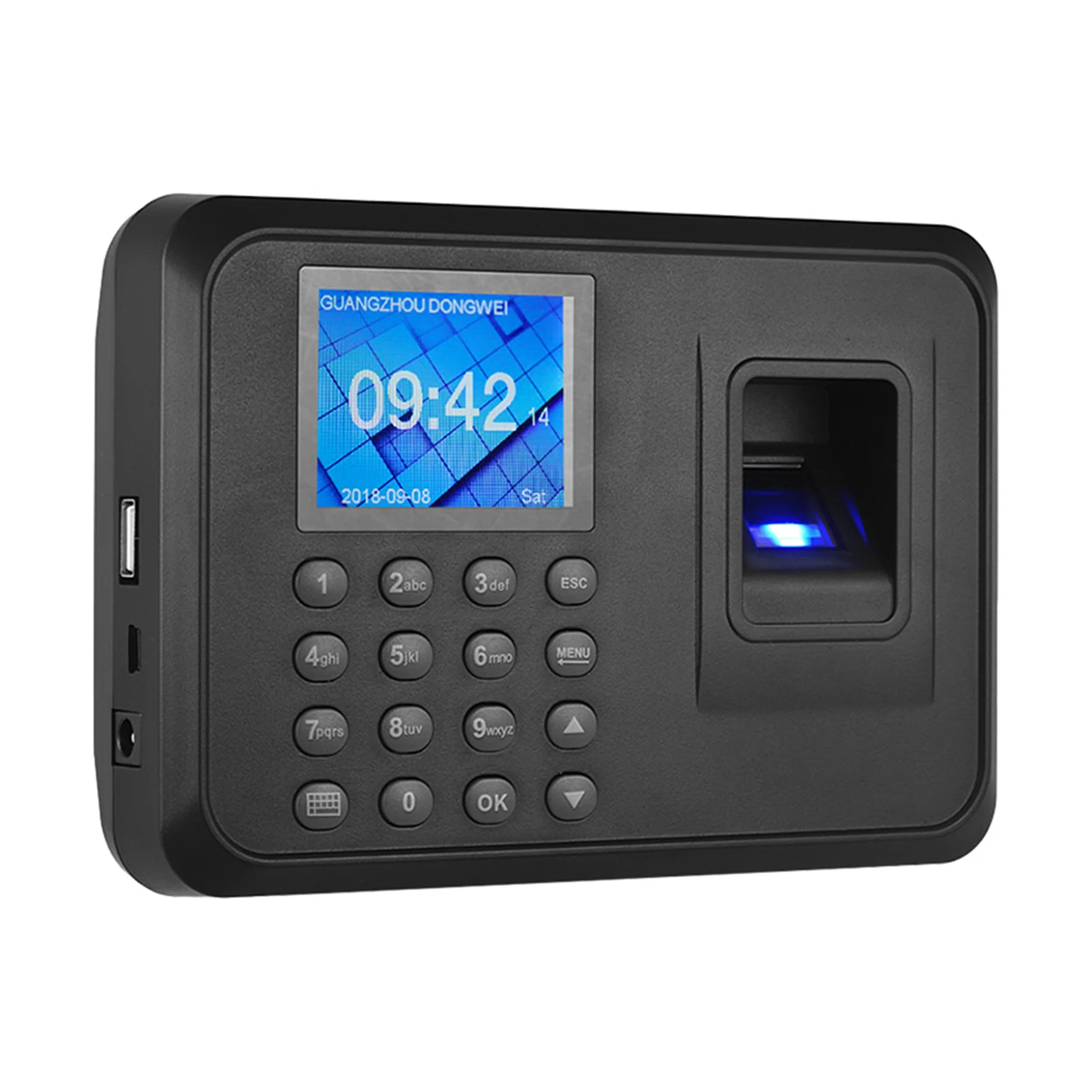 Biometric Fingerprint Password Attendance Machine Multi Language 2.4in LCD Screen Employee Checking-in Recorder Export Data