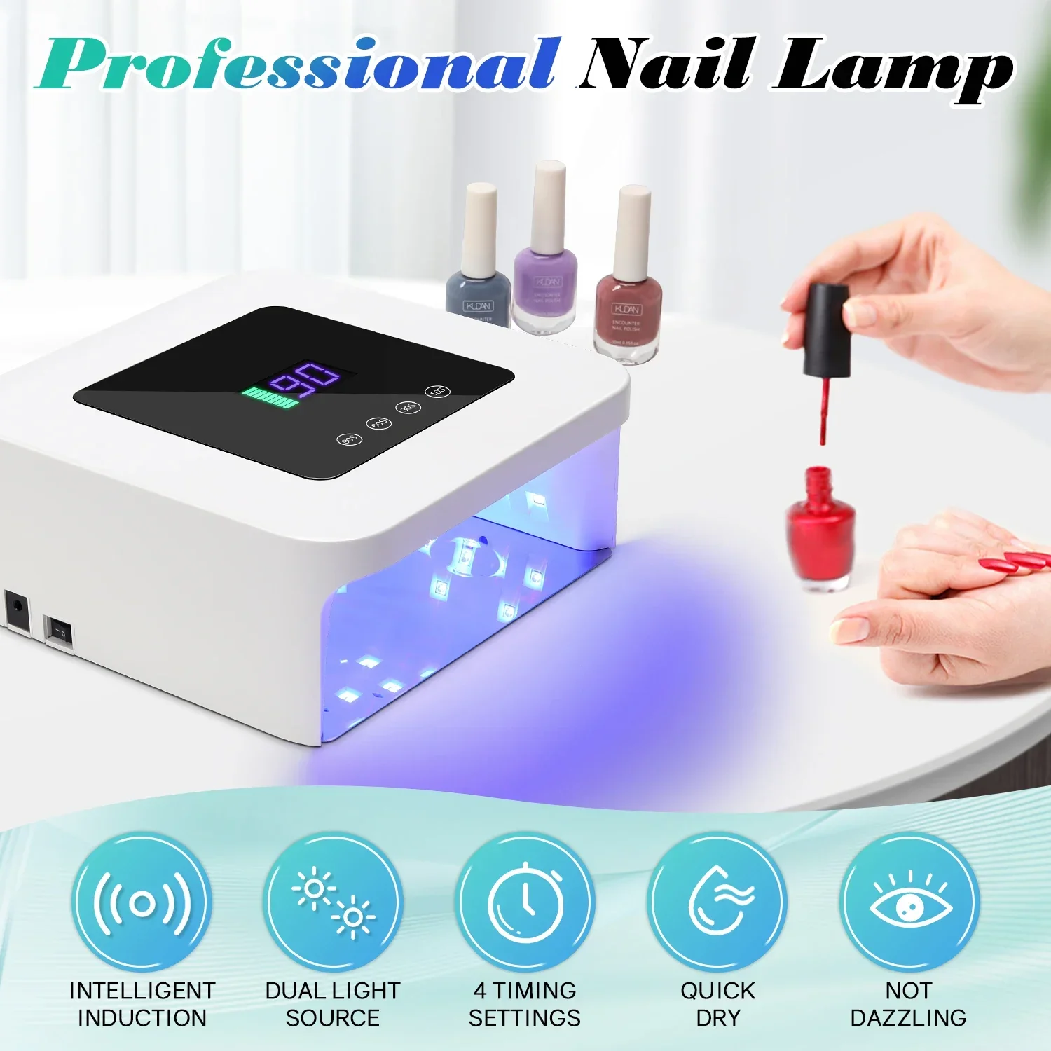 DianaBeauty UV LED Nail Lamp Rechargeable 39 Leds Nail Dryer with Touch Screen 4 Timers UV Cabin for Nail Manicure Lamp