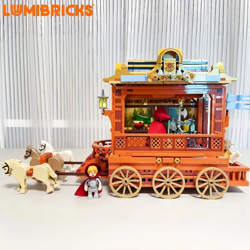 

Lumibricks Building Blocks Theater Model Carriage Splicing Assembly Street Scene Desktop Decoration Display Toys Collectible