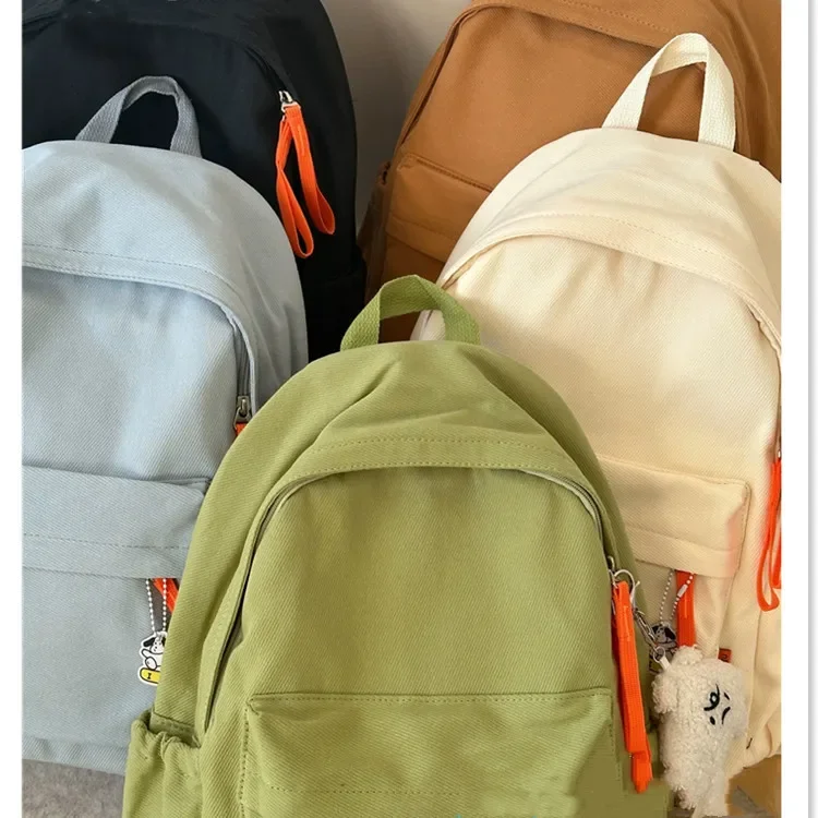 Simple Casual Light Backpack Female Canvas High School Students Schoolbags Computer Backpacks