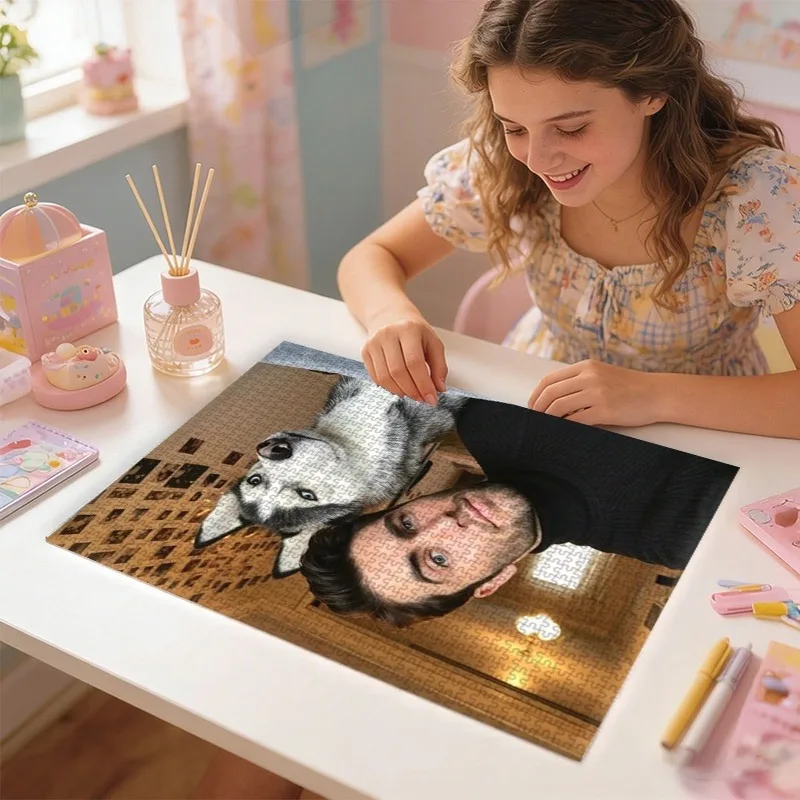 35/300/500/1000pcs Personalized Custom Photo Puzzle Family Photos DIY Toy Decoration Collectiable Gift Present Christmas