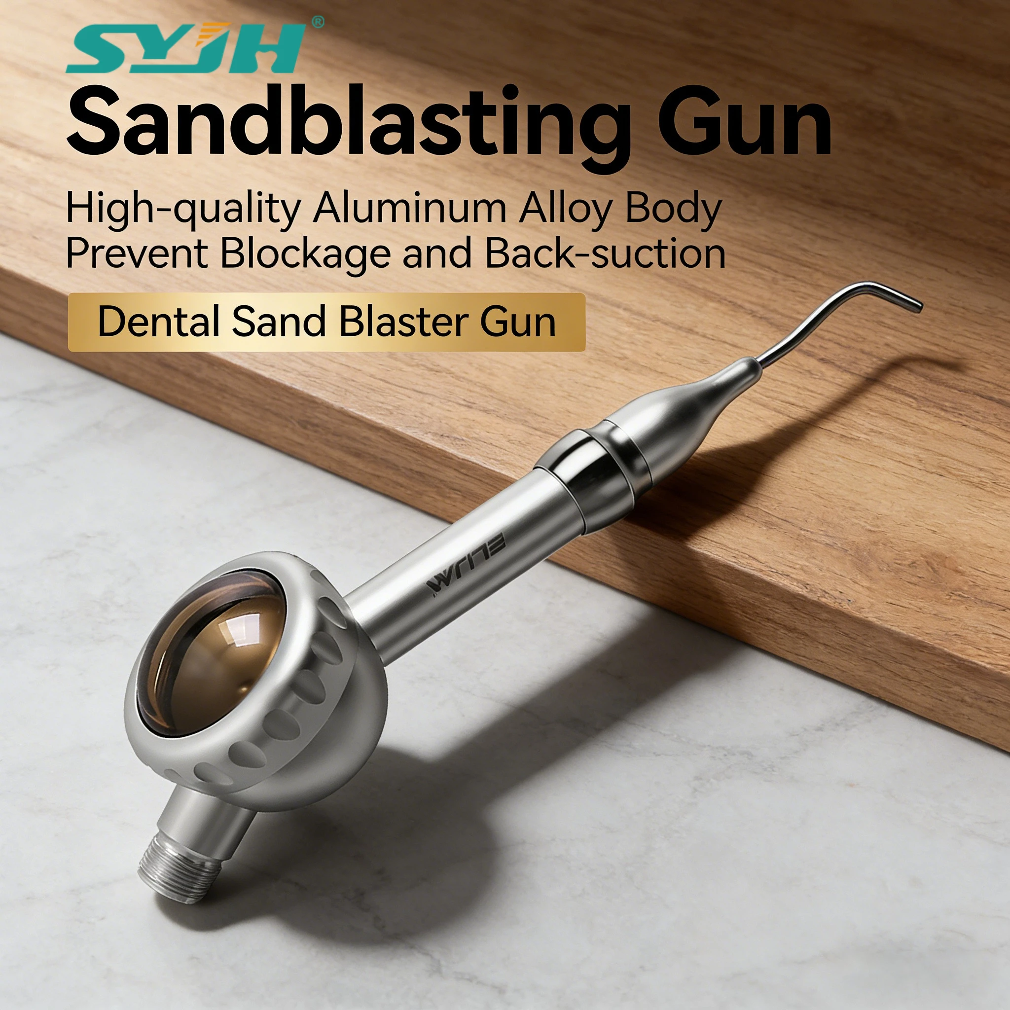 SYJH 2/4 Holes Dental Sand Blaster Gun Prevent Blockage and Back-suction with High-quality Aluminum Alloy Excellent Dentist Tool