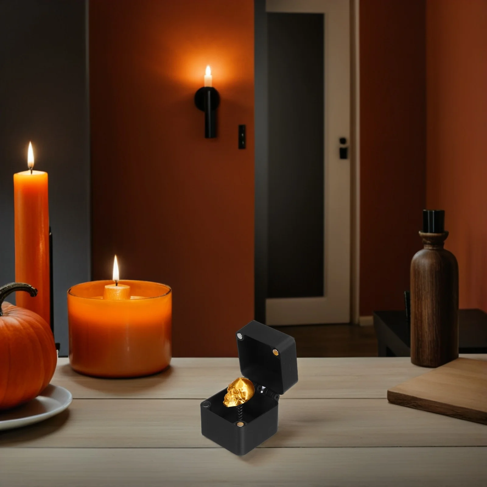 Skull in Box Prank Realistic Fake Scary for Halloween Prank Party Joke April Fools Scare Box Scare Your Friends Toys