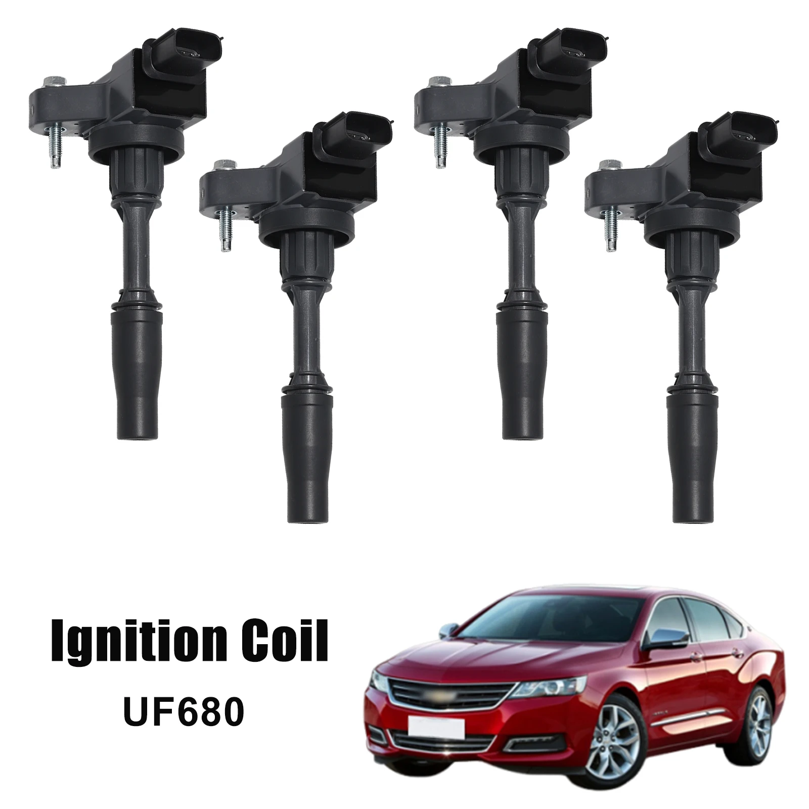 

4Pcs Ignition Coils UF680 For CHEVROLET IMPALA 2.5L 2013- MALIBU BUICK ENVISION REGAL CADILLAC ATS CT6 CTS 12654078 12627120