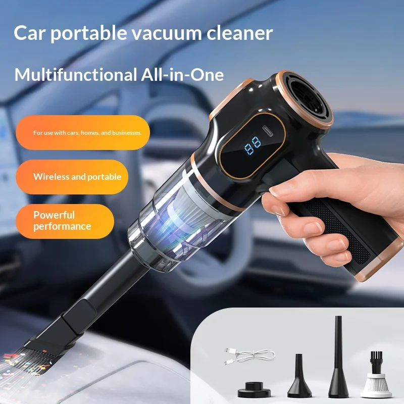 Aspirador de Carro Portátil Sem Fio com Funções de Sucção e Extração, Ferramenta de Limpeza Recarregável Específica para