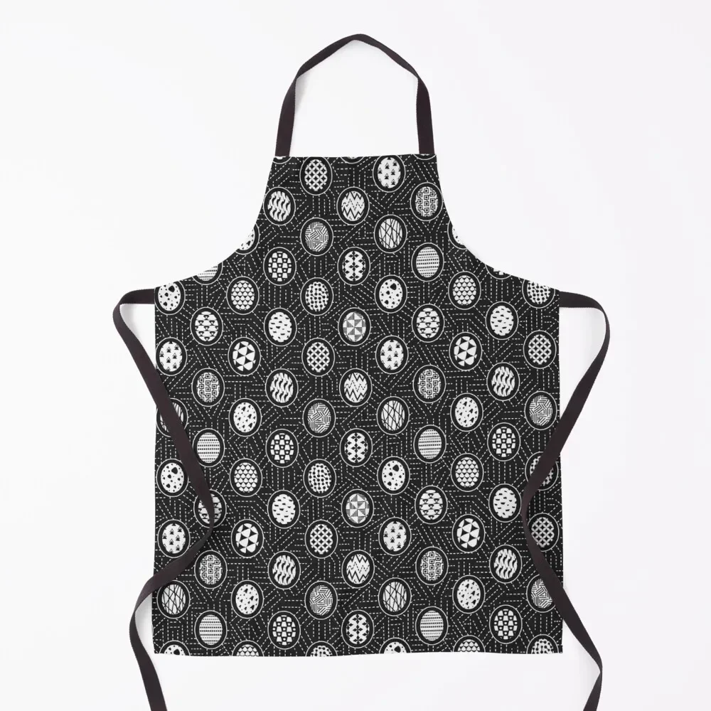 

Monochrome Easter Geometry Apron Kitchen Kawaii Accessories Women's Dress Home Cleaning Woman Kitchen Apron