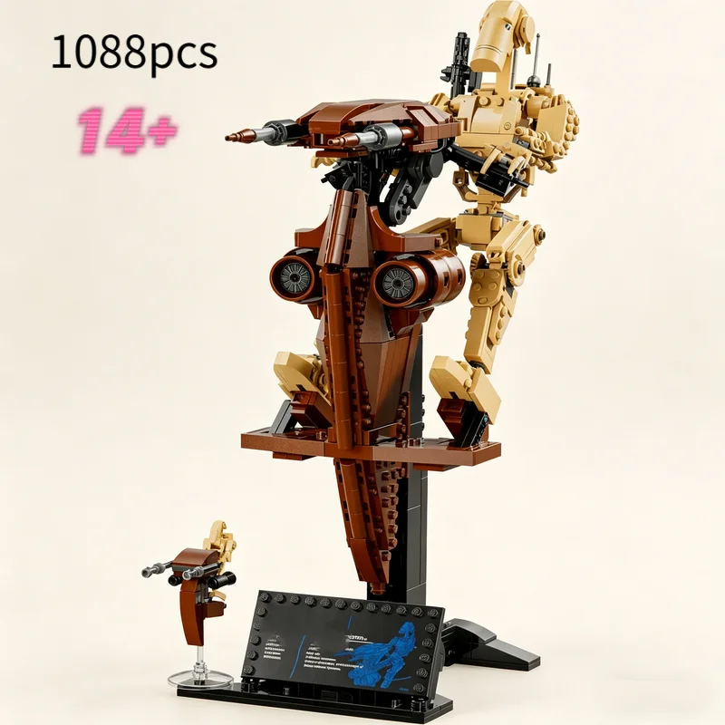 1088pcs Star Interstellar Conflict Alien Robot Battle Droid With STAP 75428  Building Block  Model Toys Birthday Christmas Gift