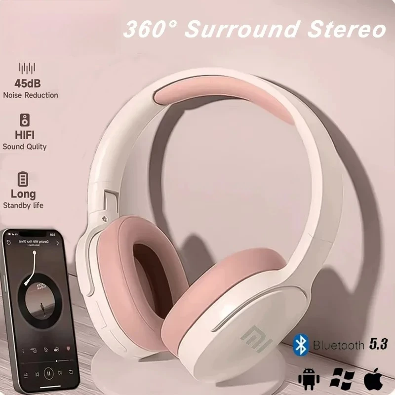 P2961 سماعات بلوتوث لاسلكية ديناميكية 5.0 فوق الأذن سماعة رأس ستيريو Hifi للألعاب مع ميكروفون إلغاء الضوضاء سماعات أذن TWS