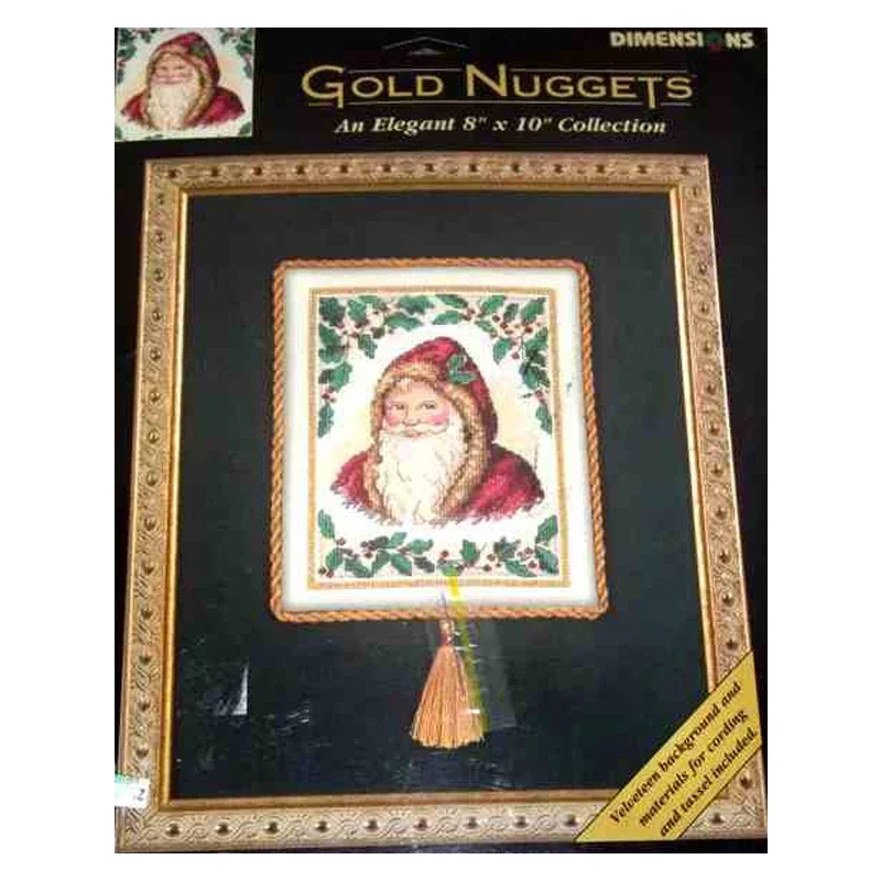 Amishop Gold Collection Counted Cross Stitch Kit Santa And Holly Tree Portrait Home Decoration Dimensions Dim 08679 Needlework