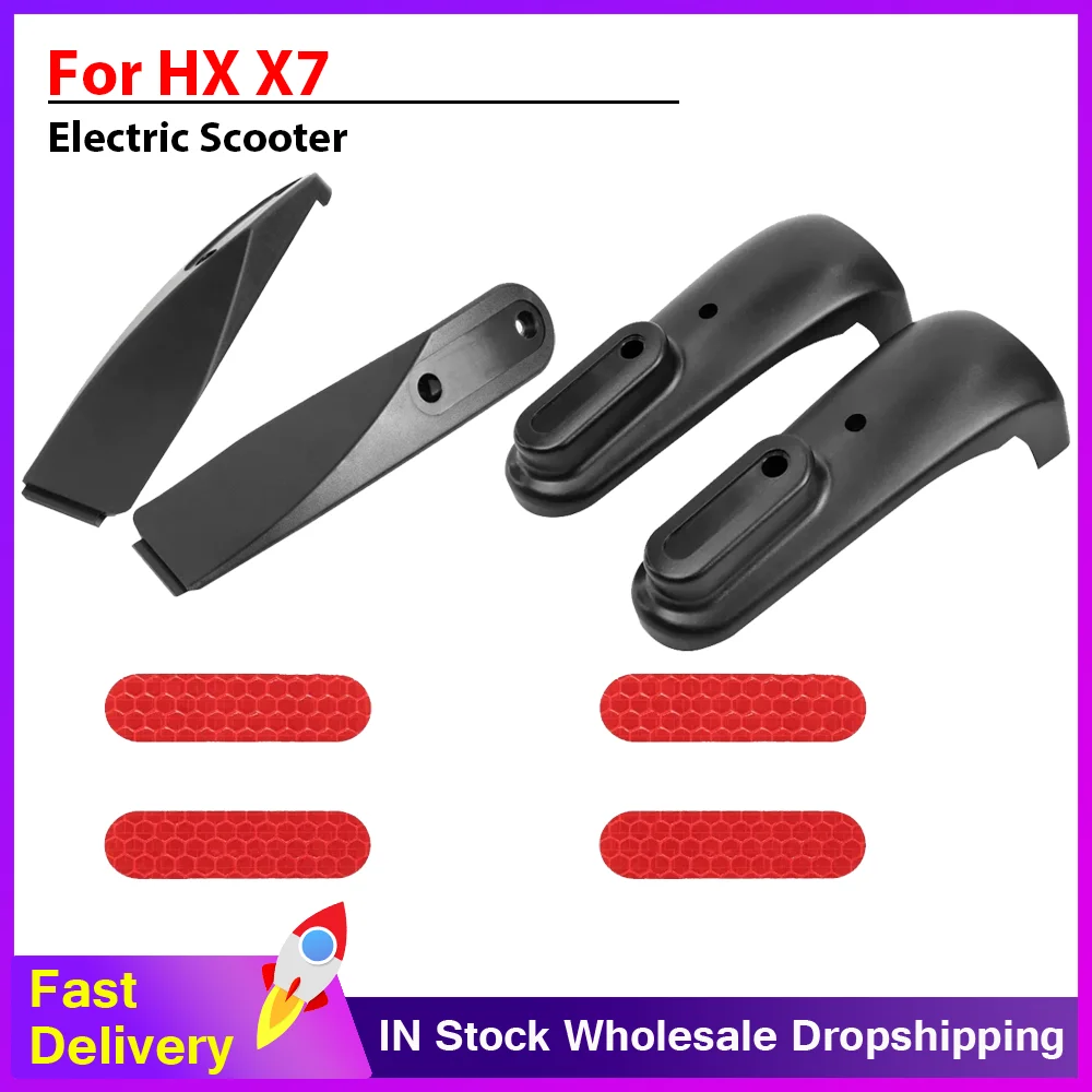 

Front Fork Cover Rear Wheel Hub Protective with Reflective Stickers for HX X7 Replacement Electric Scooter Accessories Parts