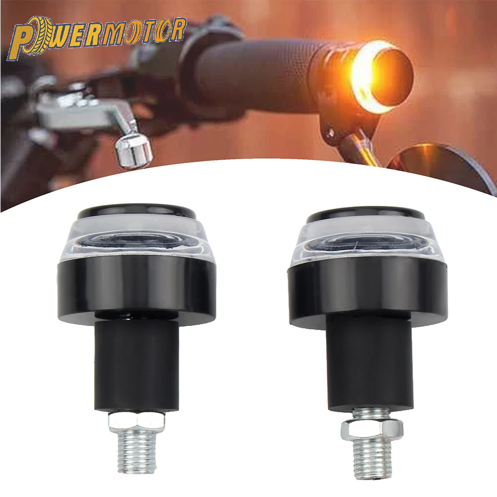 Motorcycle Handle Led Turn Signal 2pcs 12V Universal Cafe Racer Scooter Motocross Accessories for Honda Kawasaki Yamaha Suzuki