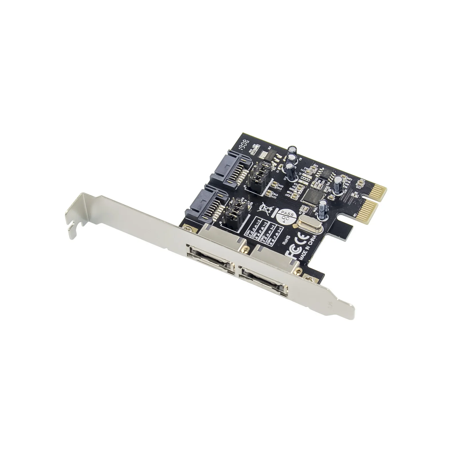 ASM 1061 2 منافذ SATA + 2 منافذ ESATA 6G PCI Express بطاقة التحكم PCI-e إلى SATA III 3.0 محول SATA3.0