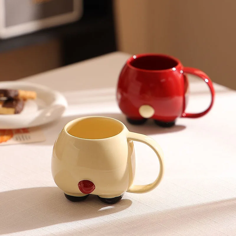 

Cute Butt Shaped Ceramic Coffee Mug Creative Cartoon Buttocks Cup with Gift Box Funny Novelty Gift for Kids and Friends Kawaii